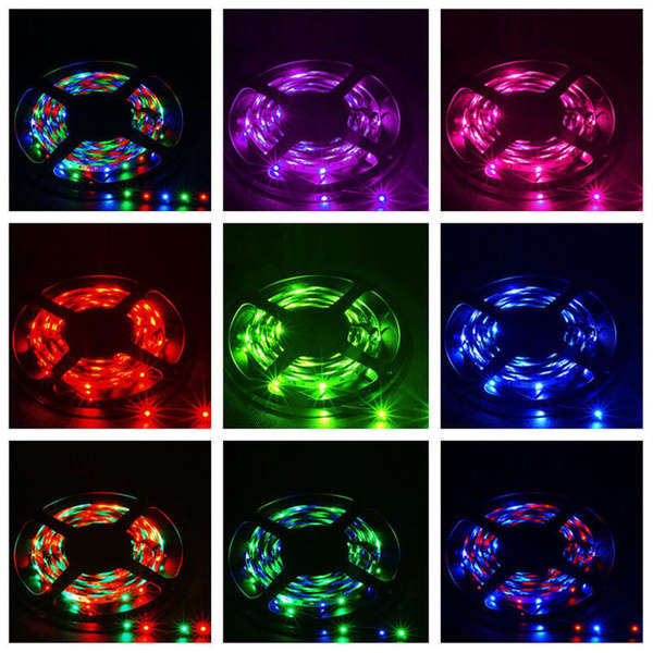 5M RGB 3528 300 Led SMD Flexible Light Strip Lamp+44 key IR Remote Controller (Color:Multicolor)