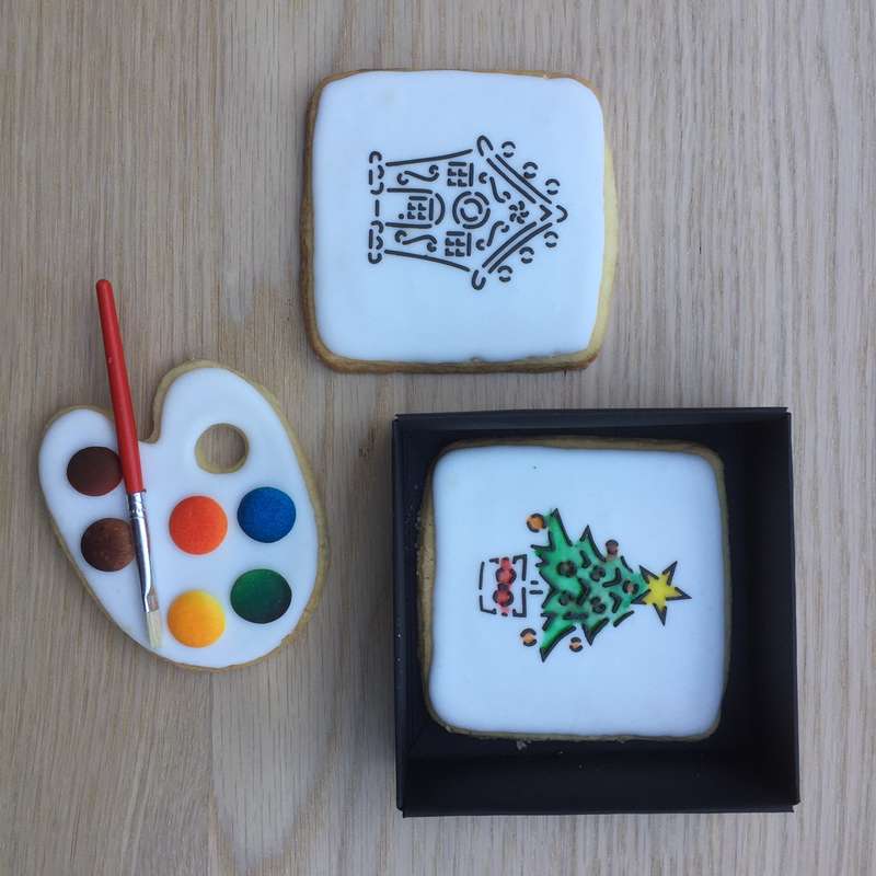 Paint Your Own Christmas Tree and Gingerbread House Cookies