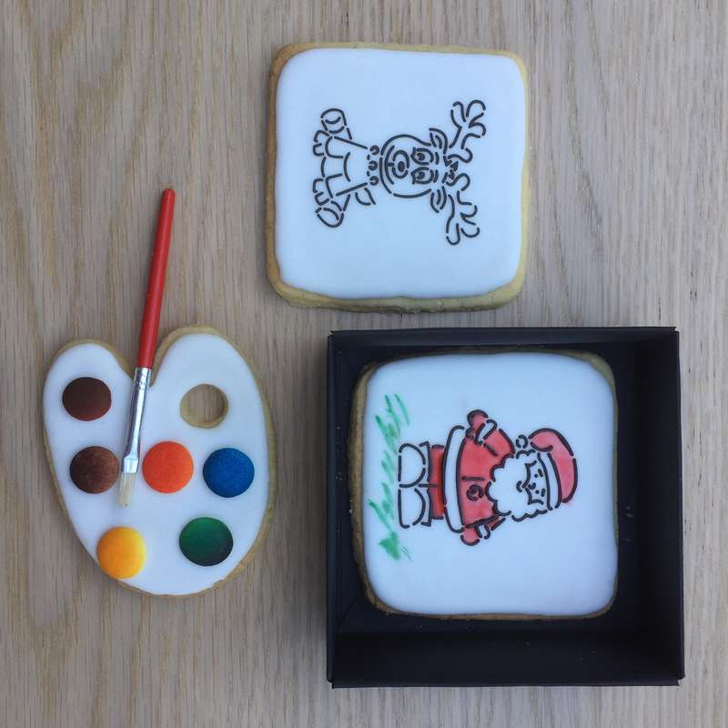 Paint Your Own Christmas Cookies Gift Box Santa and Reindeer
