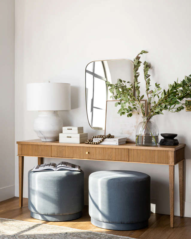 Ribbed Oak Console