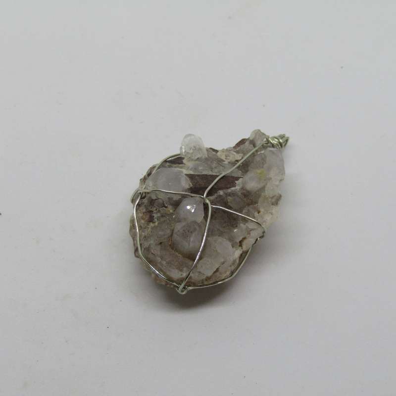 Quartz Cluster Pendant - Wire Wrapped (silver)
