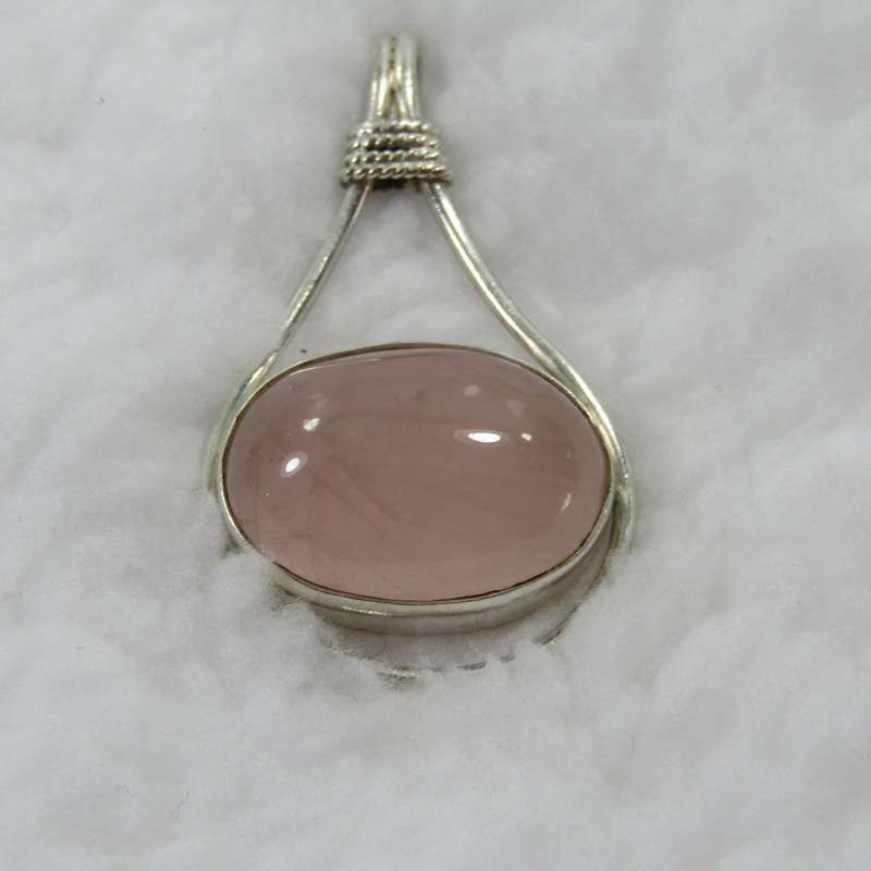 Rose Quartz and Rainbow Moonstone Pendant (medium )