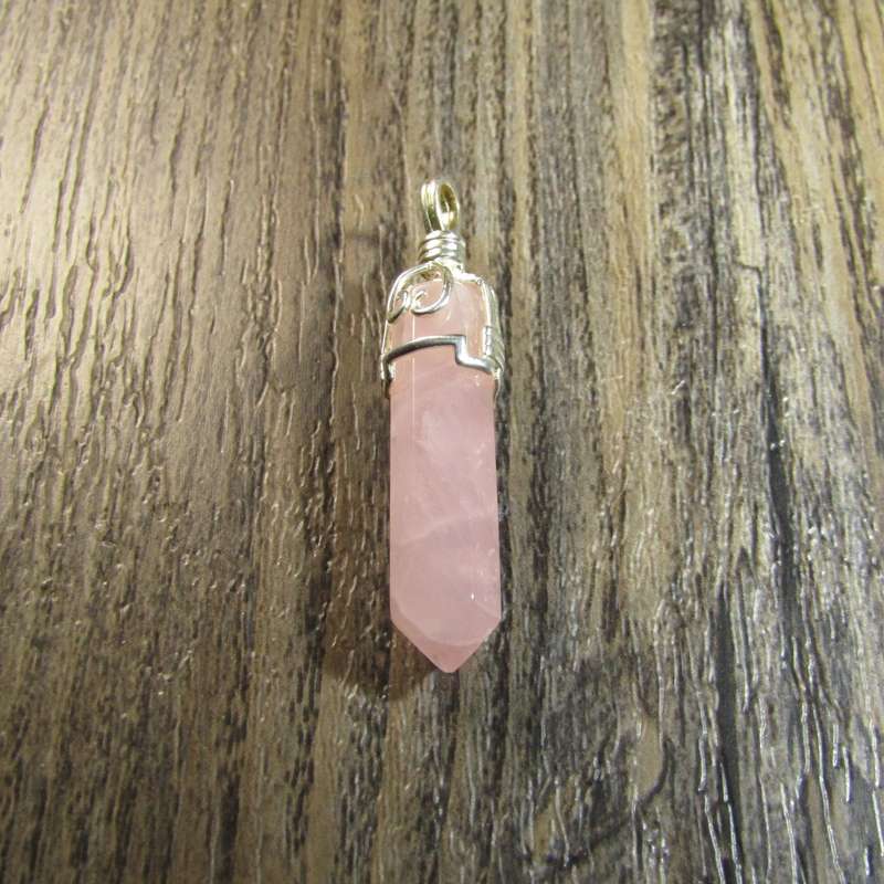 Rose Quartz Crystal Point Pendant