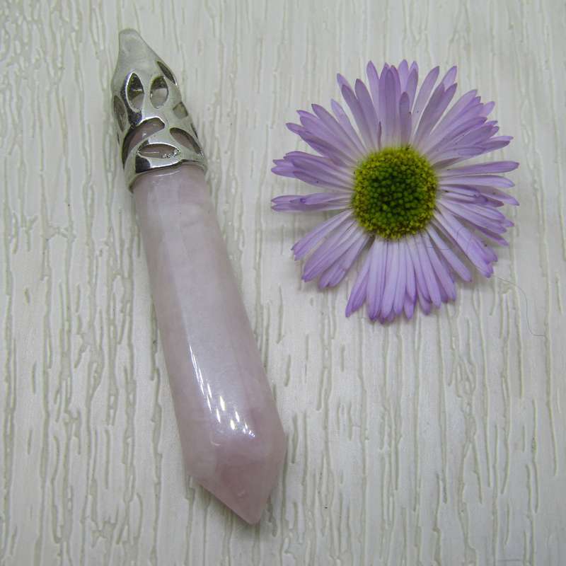Rose Quartz Crystal Point Pendant (Large)