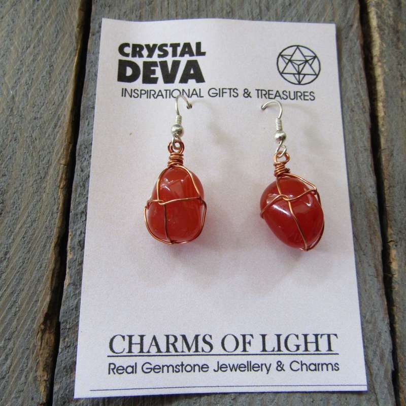 Wire Wrapped Gemstone Earrings