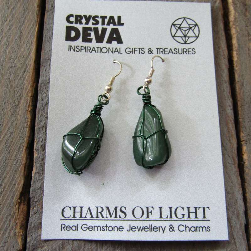 Wire Wrapped Gemstone Earrings