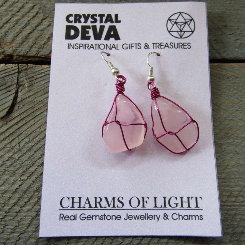 Wire Wrapped Gemstone Earrings