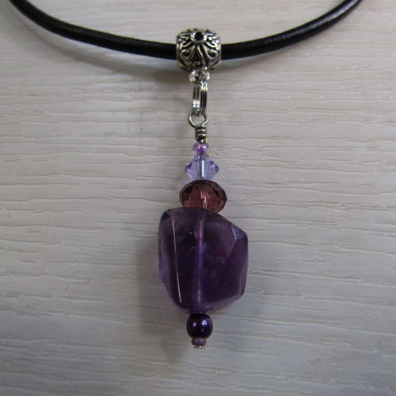 Amethyst Pendant on Choker