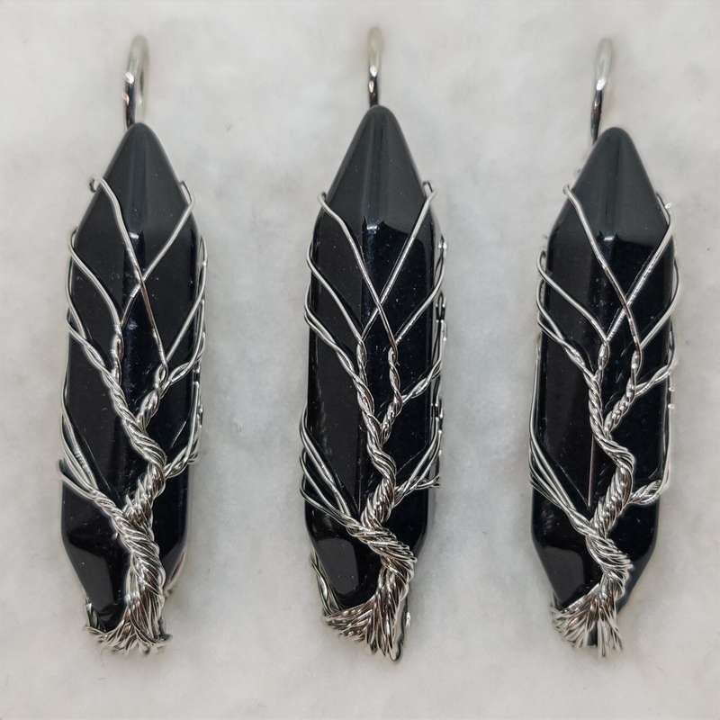 Black Obsidian Tree of Life pendant