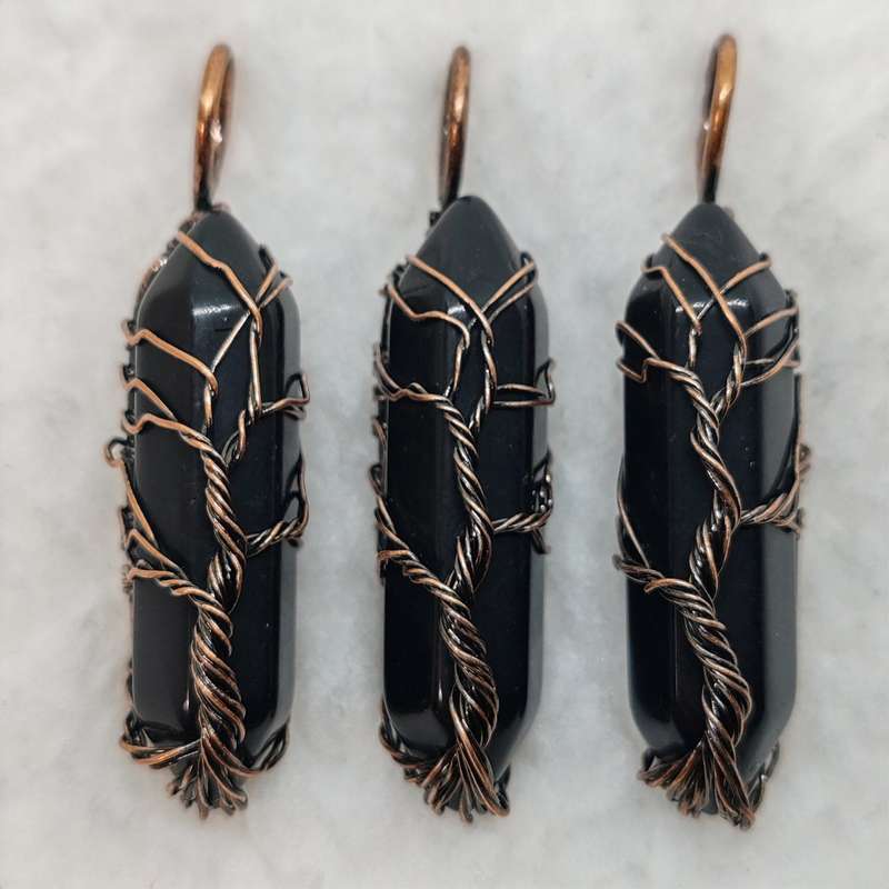 Black Obsidian Tree of Life pendant