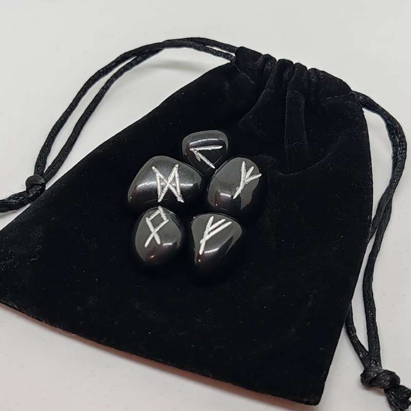 Black Onyx Rune Stone set