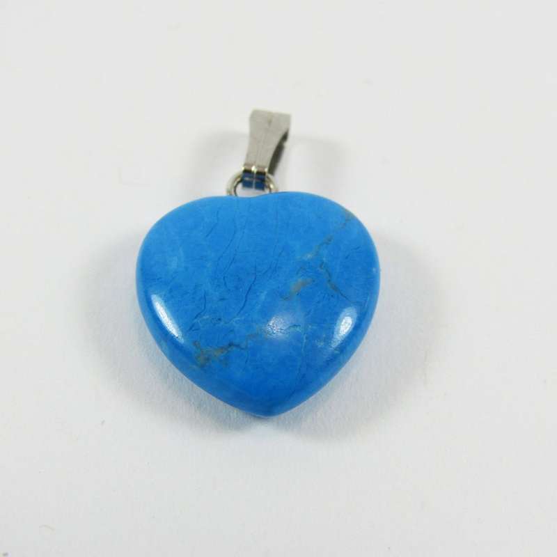 Blue Howlite Heart Pendant 15mm