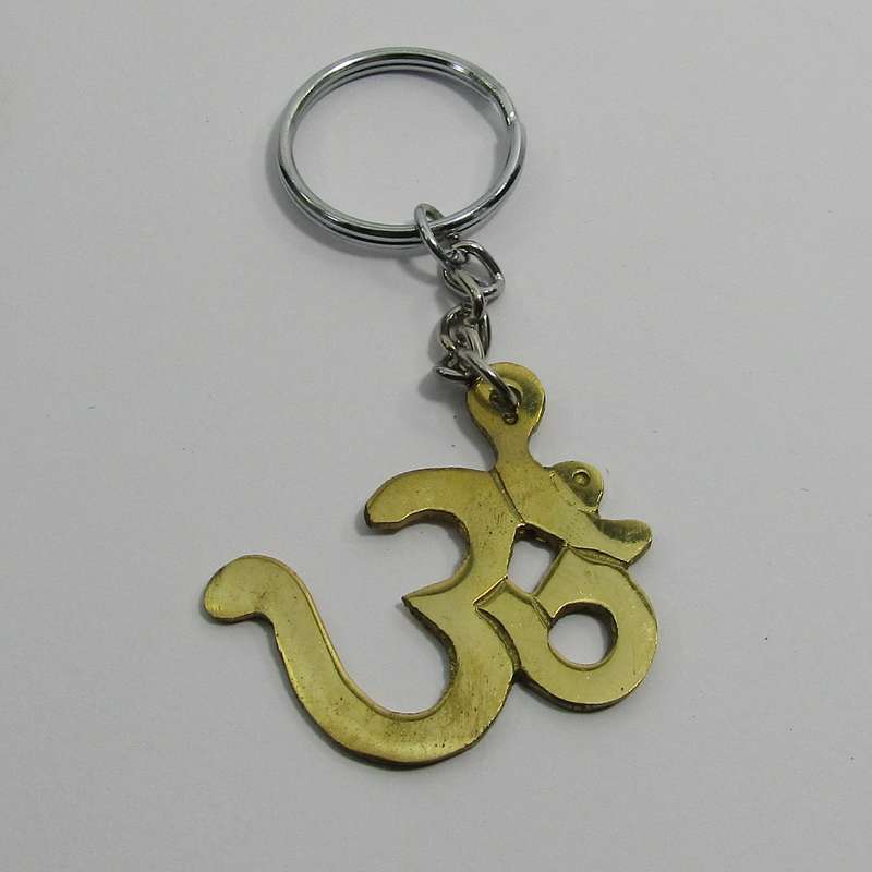 Brass Om Keyring