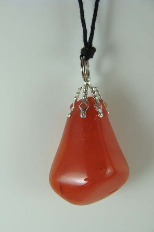 Tumbled Stone Pendant on Black Chord