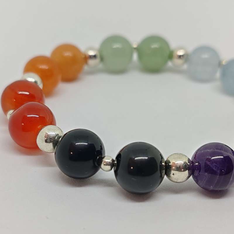 Chakra Balancing Gemstone Bracelet (10mm round beads)