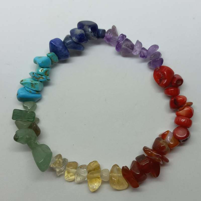 Chunky Chakra Gemstone chip bead Bracelet