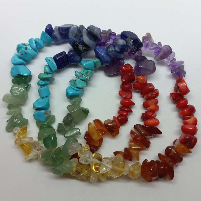 Chunky Chakra Gemstone chip bead Bracelet