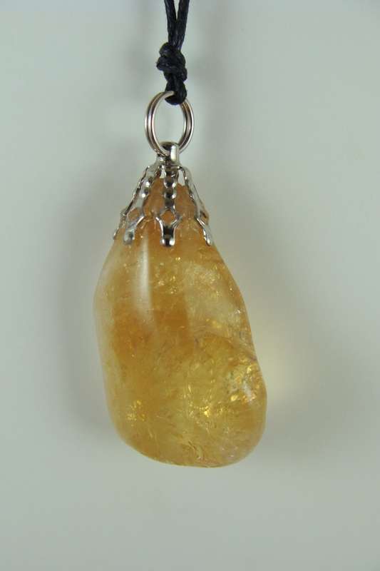 Tumbled Stone Pendant on Black Chord