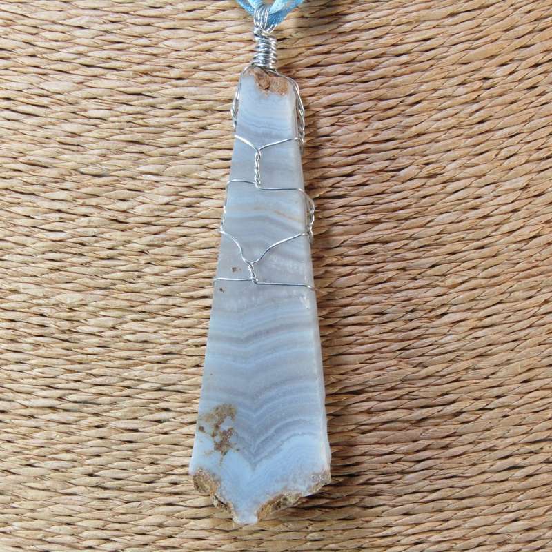 Gemstone Pendants on Ribbon Necklace