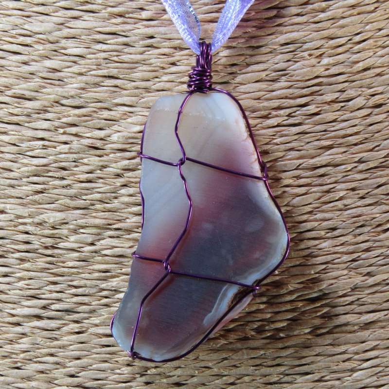 Gemstone Pendants on Ribbon Necklace