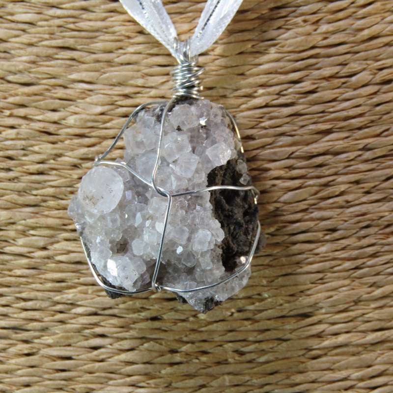 Gemstone Pendants on Ribbon Necklace