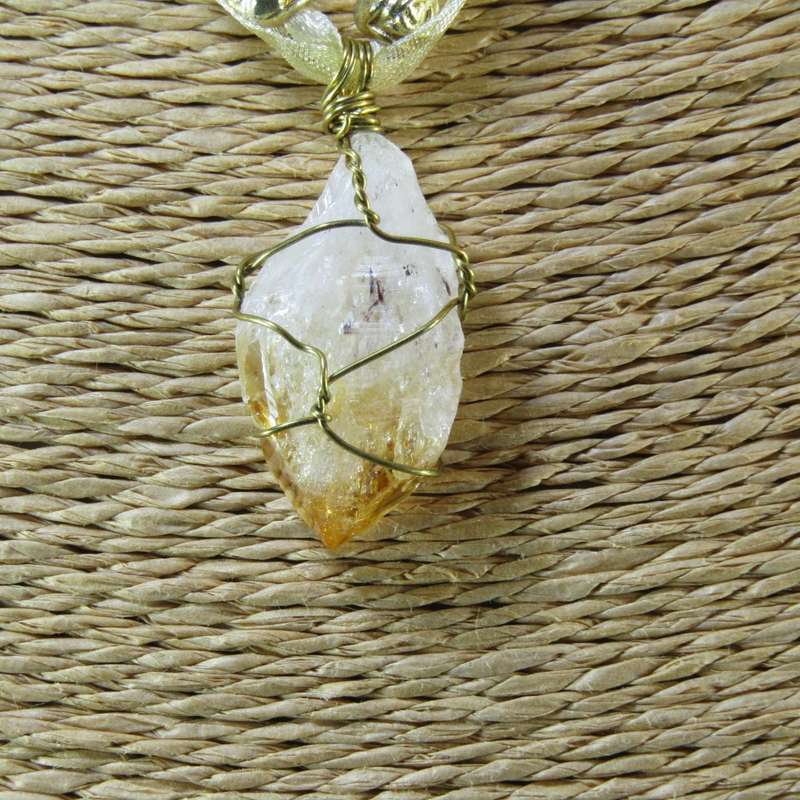 Gemstone Pendants on Ribbon Necklace