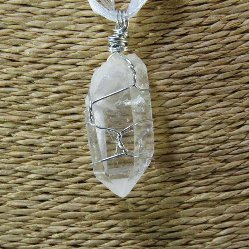 Gemstone Pendants on Ribbon Necklace