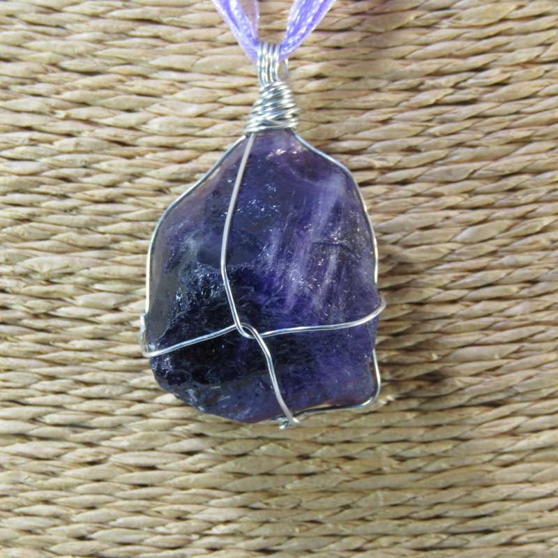 Gemstone Pendants on Ribbon Necklace