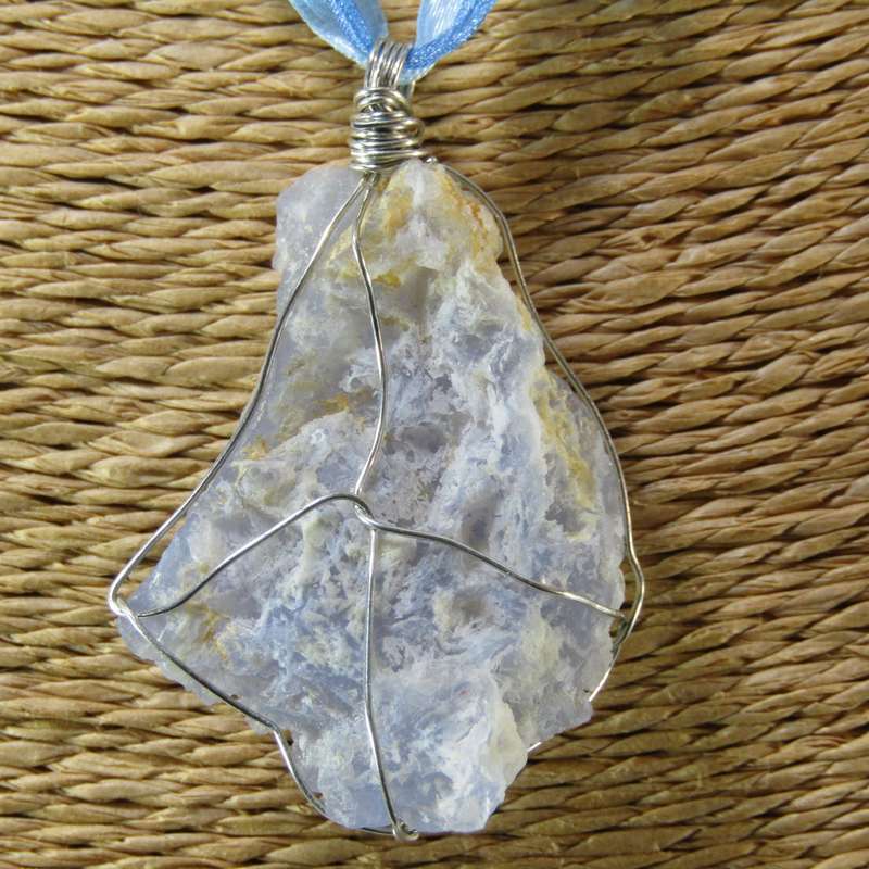 Gemstone Pendants on Ribbon Necklace