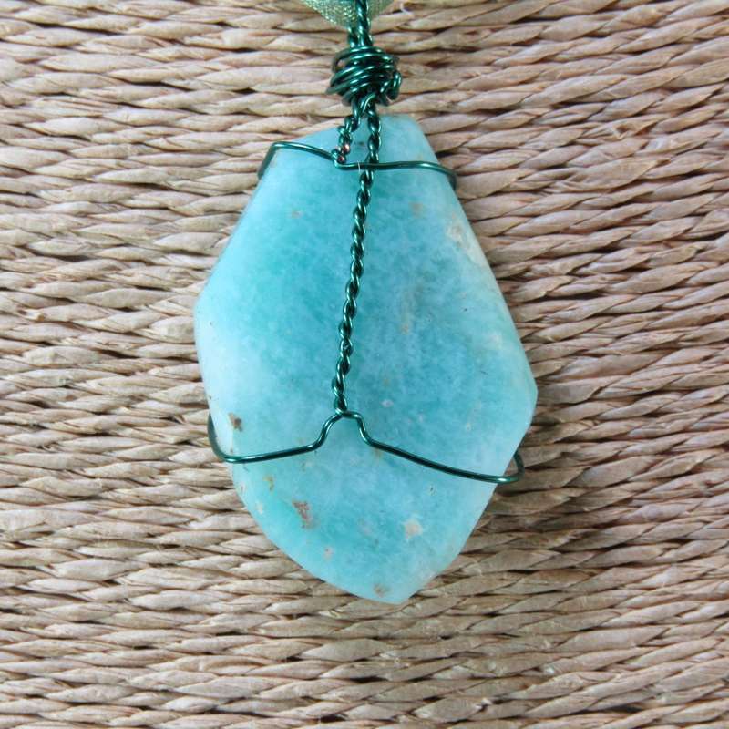 Gemstone Pendants on Ribbon Necklace