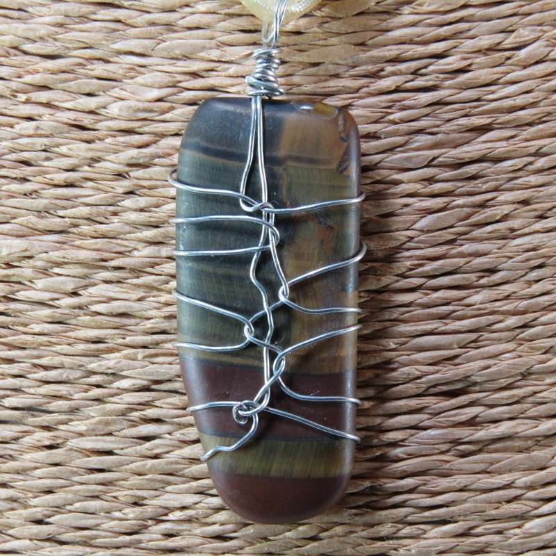 Gemstone Pendants on Ribbon Necklace