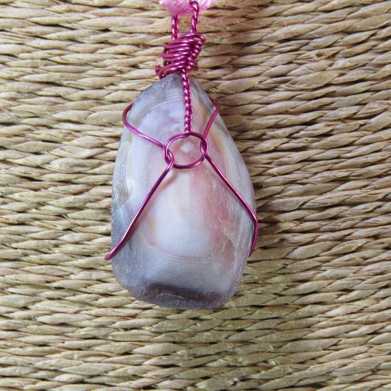 Gemstone Pendants on Ribbon Necklace