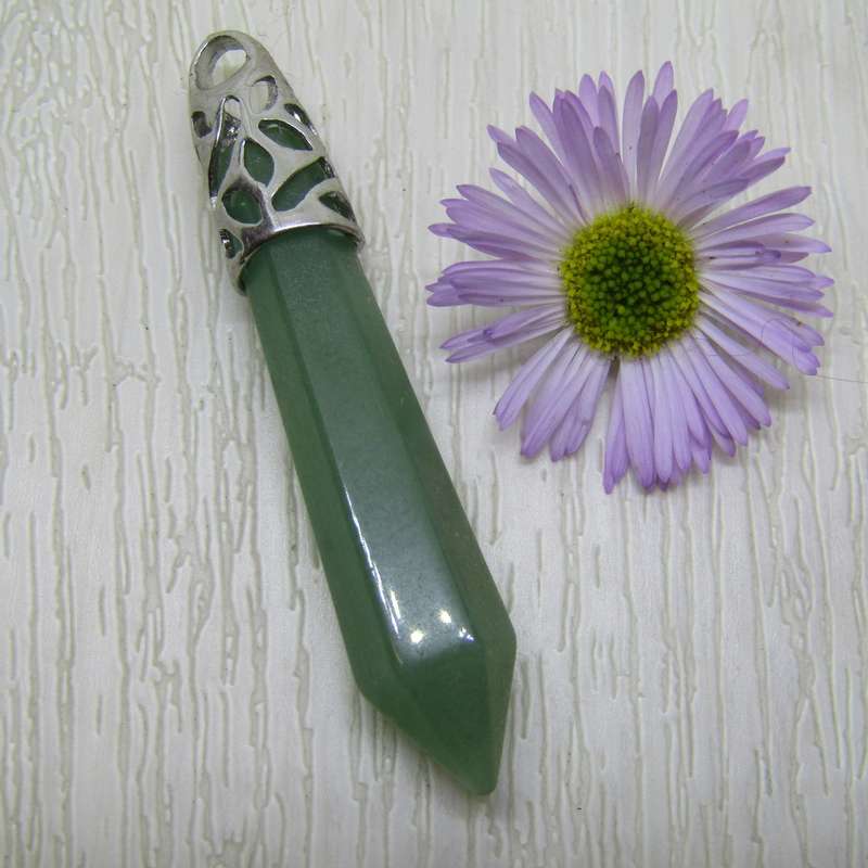 Green Aventurine Crystal Point Pendant (Large)
