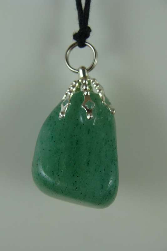 Tumbled Stone Pendant on Black Chord