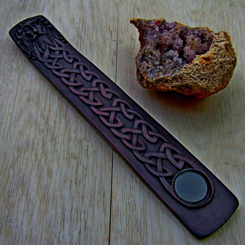 Green Man Resin Incense Holder