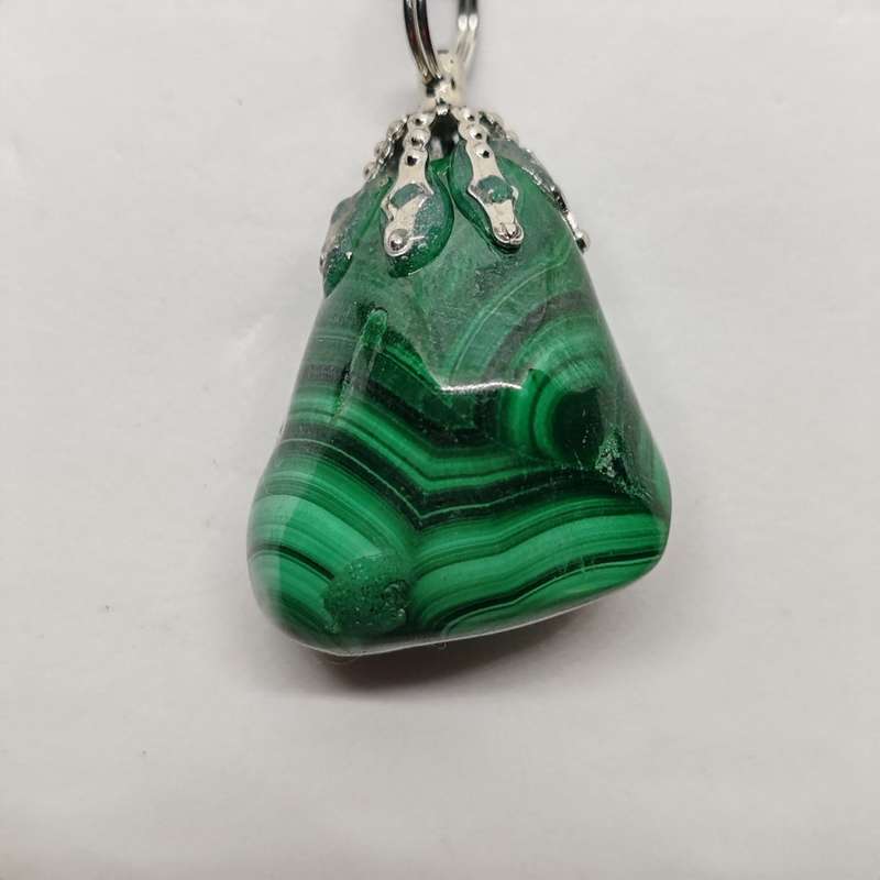 Malachite Pendant on Black Chord