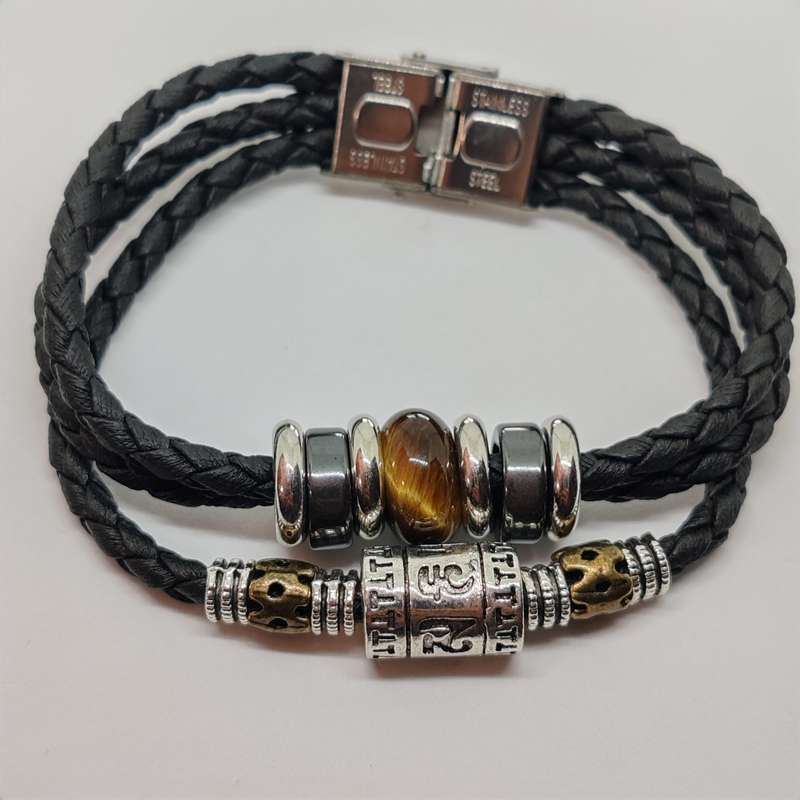 Tiger's Eye and Hematite Men's Bracelet