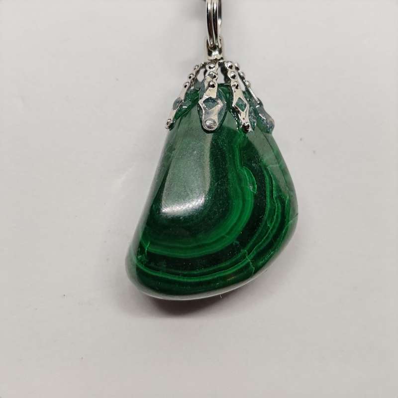 Malachite Pendant on Black Chord