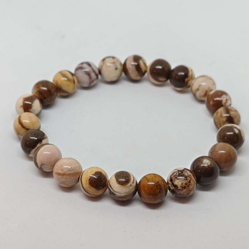 Marble Zebra Jasper (8mm round beads)