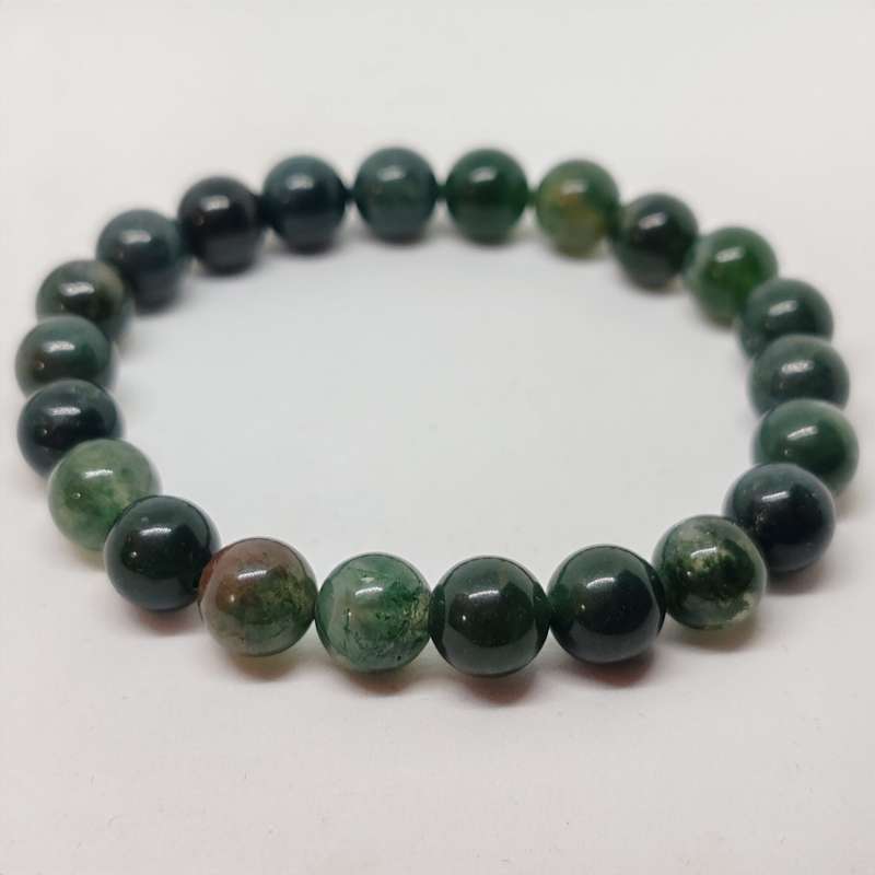 Moss Agate (8mm round beads)