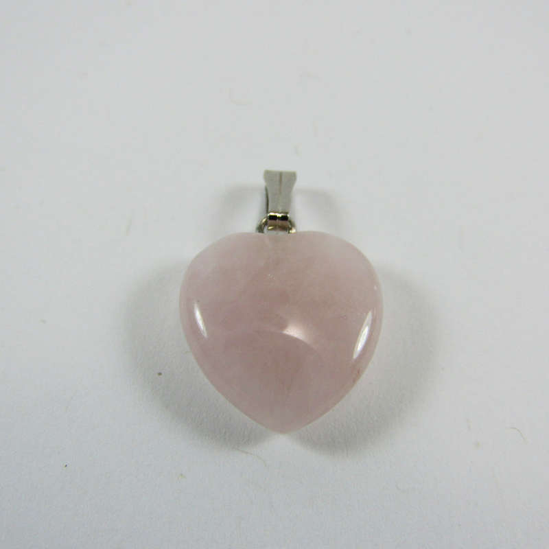 Rose Quartz Heart Pendant 15mm