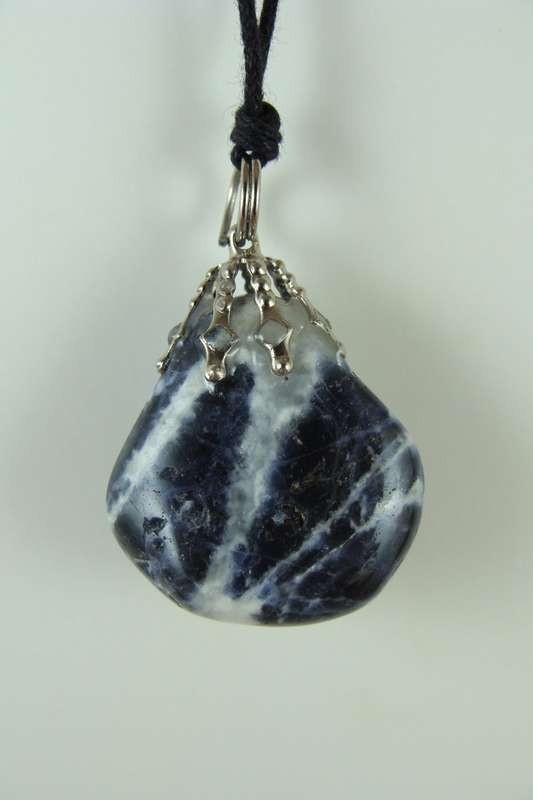 Tumbled Stone Pendant on Black Chord