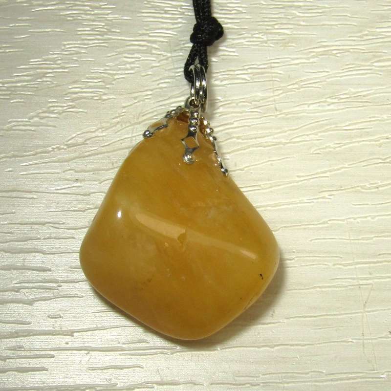 Tumbled Stone Pendant on Black Chord