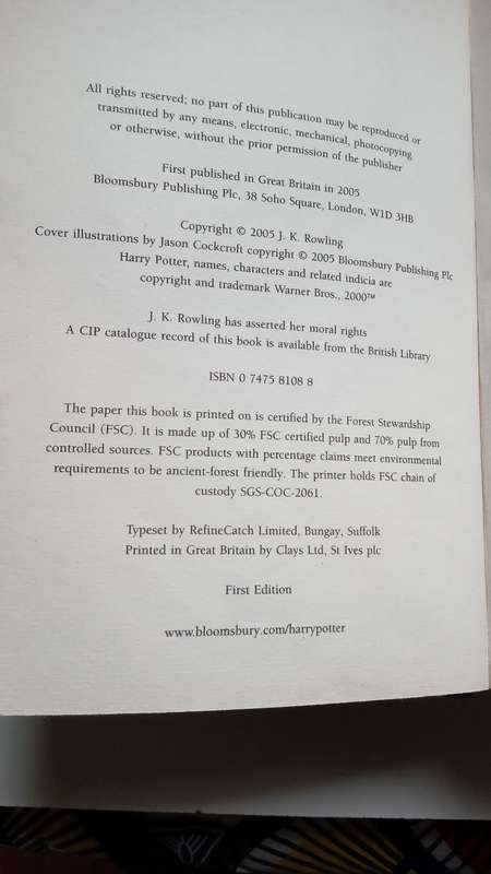 Harry Potter and the Half-Blood Prince-with misprint pg.99