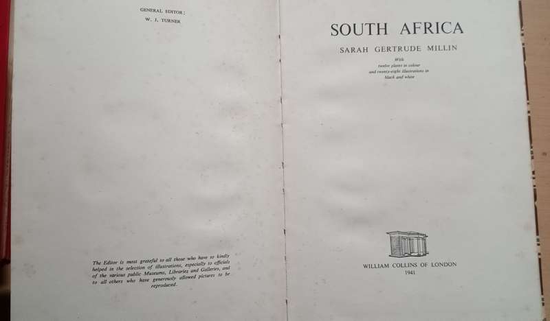 SOUTH AFRICA by Sarah Gertrude Millin 1941