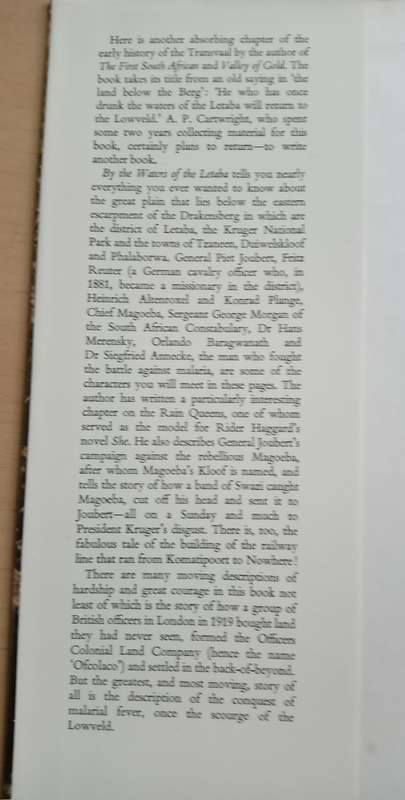 By The Waters of The Letaba : First Edition  A P Cartwright