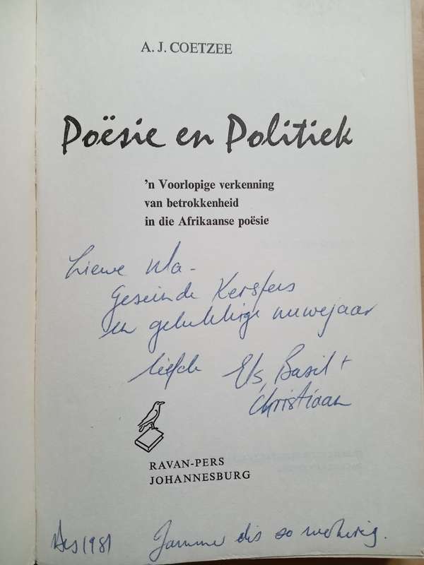 Poesie en Politiek: 'n voorlopige verkenning van betrokkenheid in die Afrikaanse poesie-A.J. ...