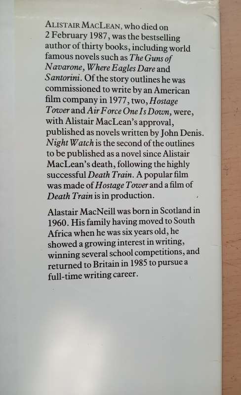 Alistair MacLean's Night Watch - Alastair MacNeill 1989 1st Edition 1st print