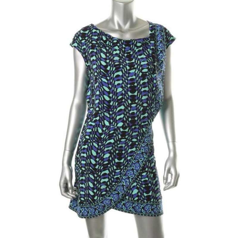 Nine West NEW Green Matte Jersey Printed Casual Dress 2/Small
