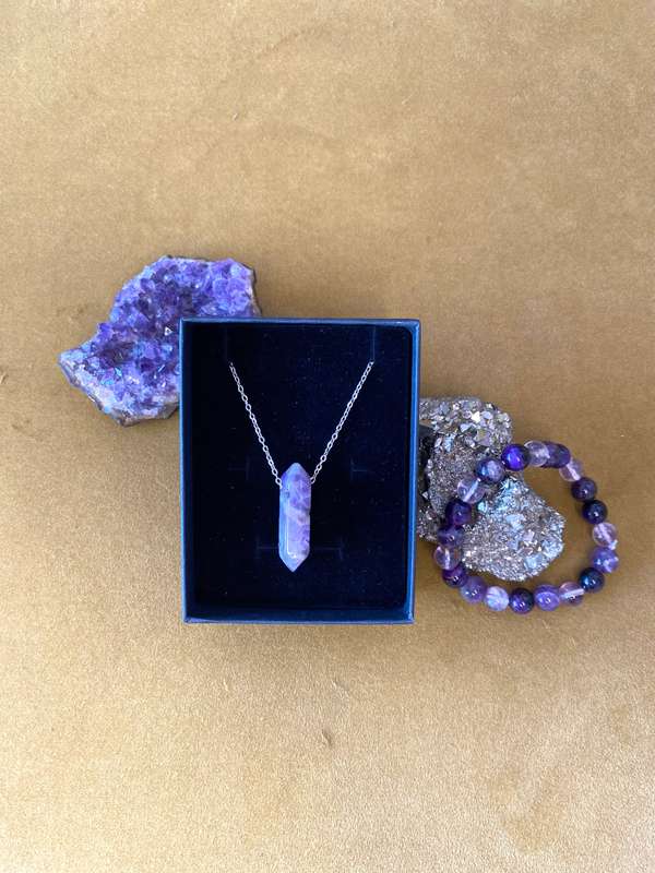 Amethyst Necklace and Bracelet Set